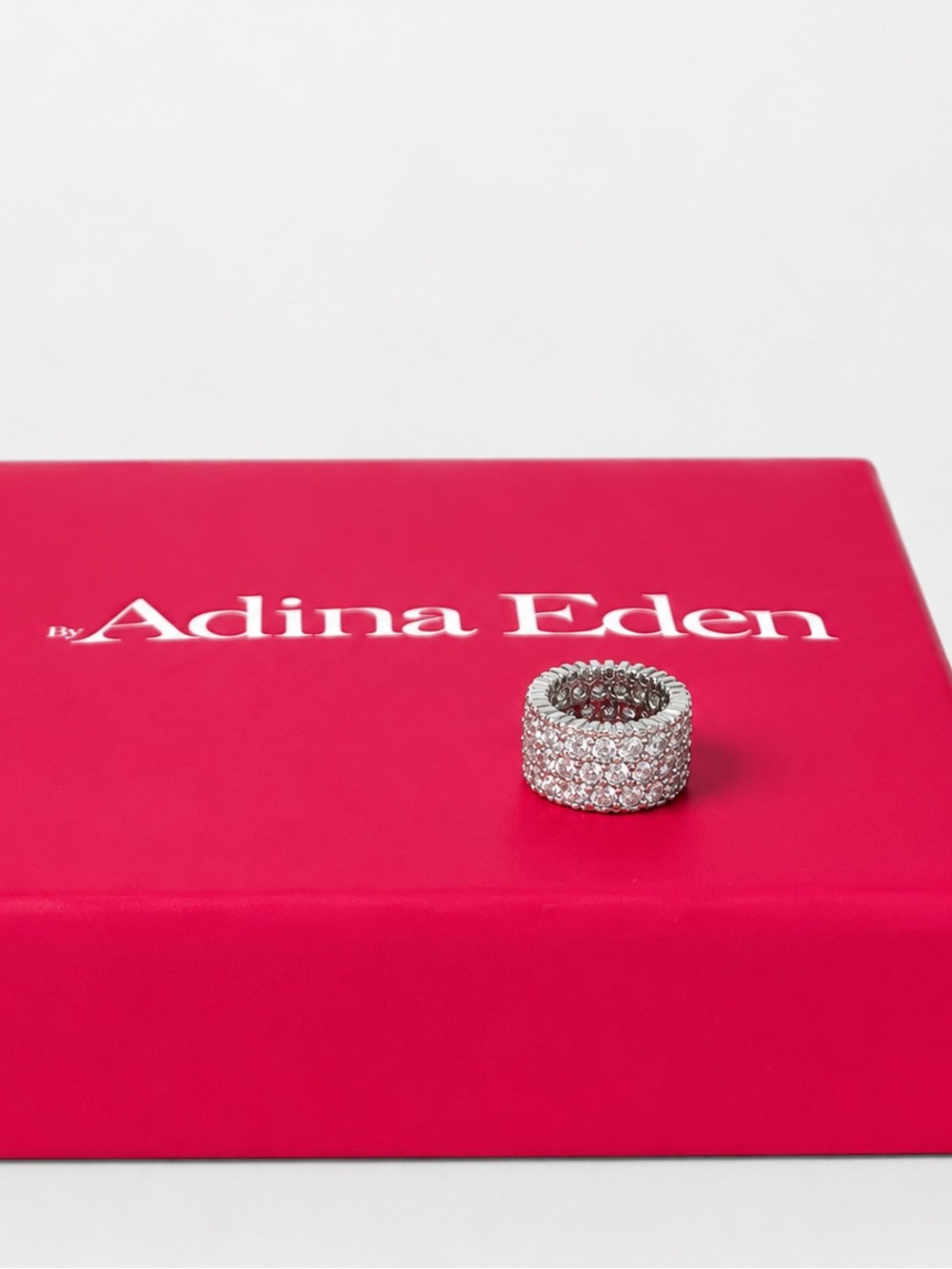 Adina Eden Silver Pavé Crystal Rondel